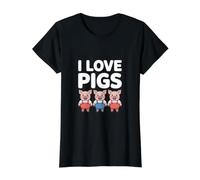 J'aime Les cochons, Un Joli Trio de cochons de Dessin animé Amusant T-Shirt Graphique avec Valeur