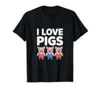 J'aime Les cochons, Un Joli Trio de cochons de Dessin animé Amusant T-Shirt Graphique avec Valeur