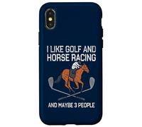 J'aime Les Courses de Chevaux de Golf et Peut-être 3 Personnes Coque pour iPhone X/XS