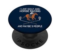 J'aime Les Courses de Chevaux de Golf et Peut-être 3 Personnes PopSockets PopGrip Adhésif