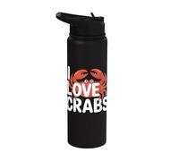 J'aime les crabes amateurs de créatures marines Stainless Steel Insulated Water Bottle
