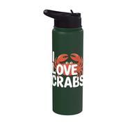 J'aime les crabes amateurs de créatures marines Stainless Steel Insulated Water Bottle