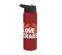 J'aime les crabes amateurs de créatures marines Stainless Steel Insulated Water Bottle
