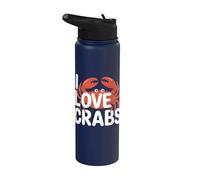 J'aime les crabes amateurs de créatures marines Stainless Steel Insulated Water Bottle