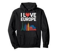 J'aime Les Destinations de Voyage emblématiques de l'europe Sweat à Capuche