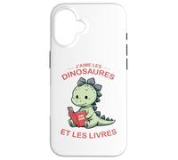 J'aime Les Dinosaures et Les Livres Lecture Garcon Fille Coque pour iPhone 16