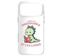 J'aime Les Dinosaures et Les Livres Lecture Garcon Fille Coque pour iPhone 17 Pro Max