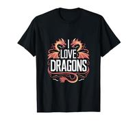 J'aime Les Dragons, créatures mythiques féroces T-Shirt Graphique avec Valeur