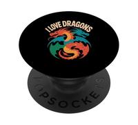 J'aime Les Dragons, Les Amoureux des créatures mythiques PopSockets PopGrip Adhésif