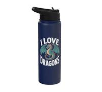 J'aime les dragons, les amoureux des créatures mythiques Stainless Steel Insulated Water Bottle