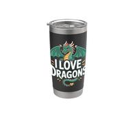 J'aime les dragons, les créatures fantastiques et la passion Gobelet isotherme en acier inoxydable double paroi