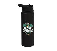J'aime les dragons, les créatures fantastiques et la passion Stainless Steel Insulated Water Bottle