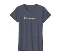 J'aime Les Dragons T-Shirt, Femme, Bleu Chiné, M