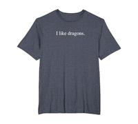 J'aime Les Dragons T-Shirt, Homme Grandes Tailles, Bleu Chiné, 3X Tall