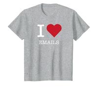 J'aime Les e-mails, J'adore Les e-mails T-Shirt, Enfant, Gris Chiné, 4 Ans
