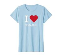 J'aime Les e-mails, J'adore Les e-mails T-Shirt, Femme, Bleu Céleste, L