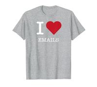 J'aime Les e-mails, J'adore Les e-mails T-Shirt, Homme, Gris Chiné, S