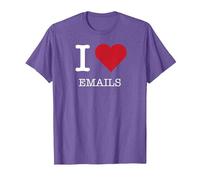 J'aime Les e-mails, J'adore Les e-mails T-Shirt, Homme, Violet Chiné, S