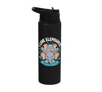 J'aime les éléphants Adorable Family Splash Stainless Steel Insulated Water Bottle