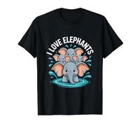 J'aime Les éléphants Adorable Family Splash T-Shirt Graphique avec Valeur
