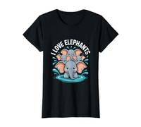 J'aime Les éléphants Adorable Family Splash T-Shirt Graphique avec Valeur
