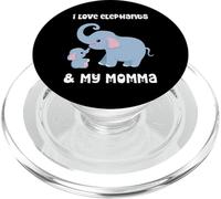 J'aime Les éléphants et ma Maman Maman Maman mère Fils Fille PopSockets PopGrip pour MagSafe
