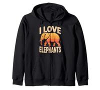 J'aime Les éléphants, Une Mignonne Amoureuse des Animaux Sweat à Capuche