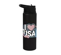 J'aime les États-Unis American Pride Liberty Stainless Steel Insulated Water Bottle