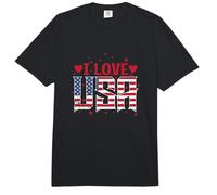 J'aime Les États-Unis avec des cœurs Comfort Colors Adult Heavyweight T-Shirt