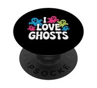 J'aime Les fantômes, Les Esprits colorés et Amusants PopSockets PopGrip Adhésif