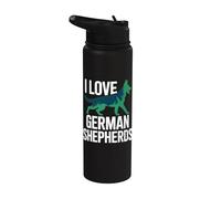J'aime les fidèles compagnons des bergers allemands Stainless Steel Insulated Water Bottle