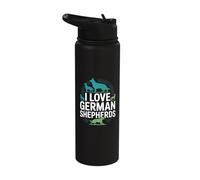 J'aime les fidèles compagnons des bergers allemands Stainless Steel Insulated Water Bottle