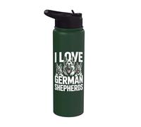 J'aime les fidèles compagnons des bergers allemands Stainless Steel Insulated Water Bottle