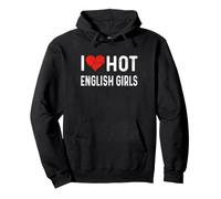 J'aime Les Filles anglaises Chaudes - England Heart Wife Girlfriend Sweat à Capuche