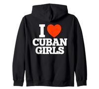 J'aime Les Filles cubaines Funny Heart Cuba Lover Sweat à Capuche