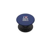 J'aime Les Filles Gothiques en Forme de cœur Gothique Alt Design PopSockets PopGrip Adhésif