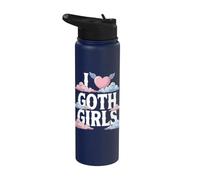J'aime les filles gothiques en forme de cœur gothique Alt Design Stainless Steel Insulated Water Bottle