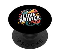 J'aime Les Films Cinema Buff Expression PopSockets PopGrip Adhésif