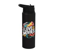 J'aime les films Cinema Buff Expression Stainless Steel Insulated Water Bottle