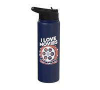 J'aime les films Cinema Passion Reel Stainless Steel Insulated Water Bottle