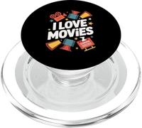 J'aime Les Films, Le cinéma, Le Design pour Les Amateurs de Films PopSockets PopGrip pour MagSafe