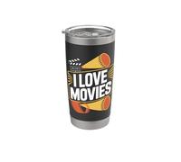 J'aime les films, le design fanatique du cinéma Gobelet isotherme en acier inoxydable double paroi