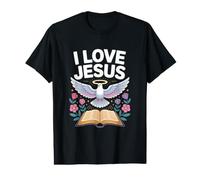 J'aime Les Fleurs de la Bible Jesus Dove T-Shirt Graphique avec Valeur