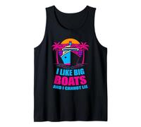 J'aime Les Grands Bateaux Funny Cruise Life Vintage Sunset Vacation Débardeur