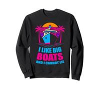 J'aime Les Grands Bateaux Funny Cruise Life Vintage Sunset Vacation Sweatshirt
