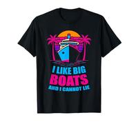 J'aime Les Grands Bateaux Funny Cruise Life Vintage Sunset Vacation T-Shirt