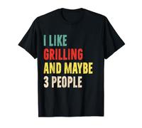 J'aime Les grillades et Peut-être 3 Personnes Funny Grill Master Introv T-Shirt