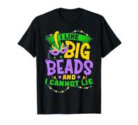 J'aime Les Grosses Perles et Je ne Peux Pas mentir Mardi Gras NOLA Festival T-Shirt Graphique avec Valeur, Homme, Noir, L