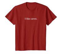 J'aime Les grottes - Typographie drôle T-Shirt, Enfant, Canneberge, 10 Ans