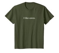J'aime Les grottes - Typographie drôle T-Shirt, Enfant, Olive, 8 Ans